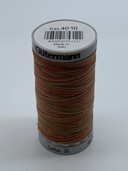 Gutermann Quilting Cotton Thread Variegated 4010 Brown Green Orange