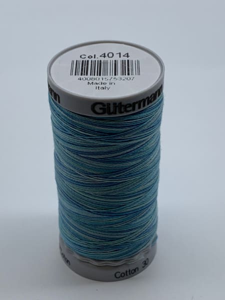 Gutermann Quilting Cotton Thread Variegated 4014 Shades of Turquoise