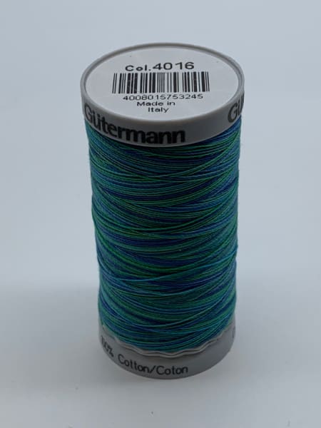 Gutermann Quilting Cotton Thread Variegated 4016 Turquoise Blue