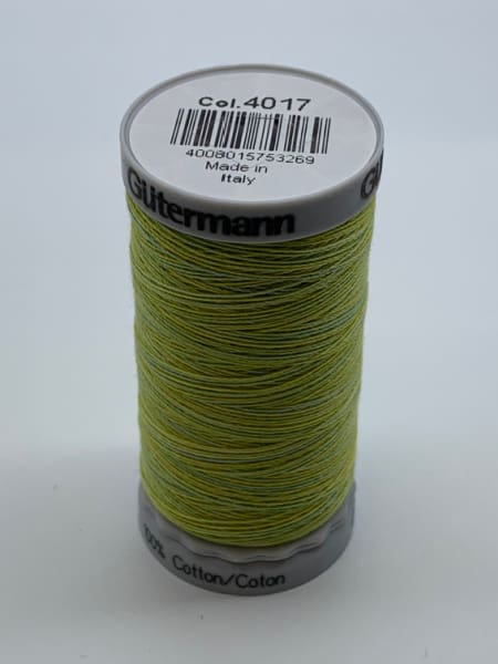 Gutermann Quilting Cotton Thread Variegated 4017 Aqua Yellow Lime Green
