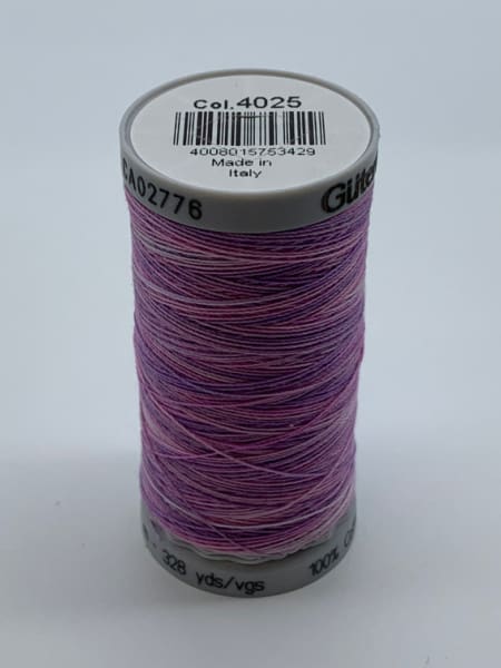 Gutermann Quilting Cotton Thread Variegated 4025 Lilac and Pink