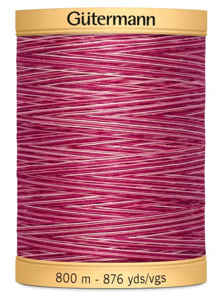 Gutermann Cotton Variegated Thread 9969 Light Pink/Dark Pink