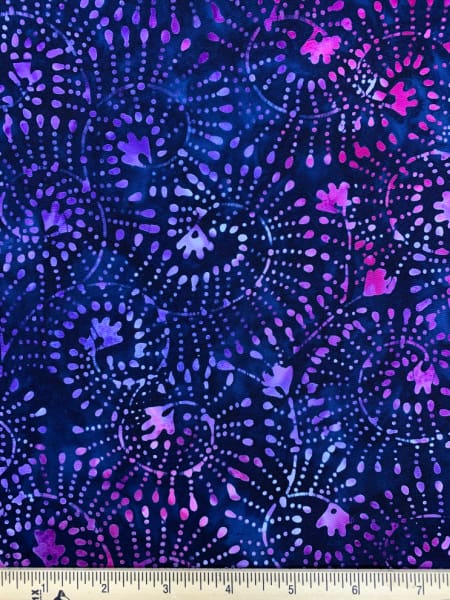 Anthology Floral Batik in Navy Quilting Fabric UK