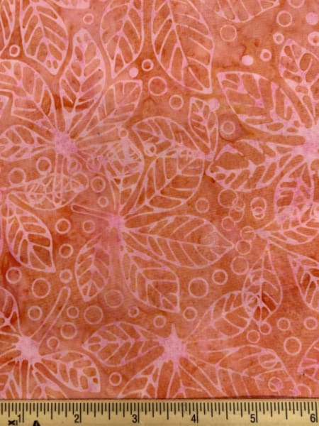 Leaf Coral Batik Quilting Fabric by Timeless Treasures UK