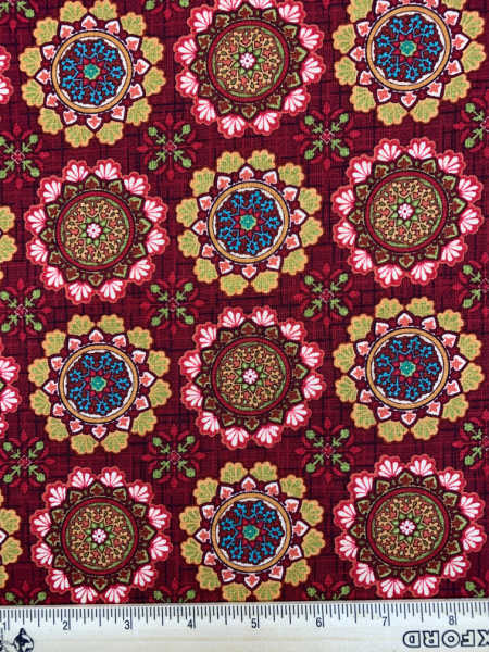 Fall festival red Mandelas quilting fabric by Jennifer Brinley for Studio E Fabrics UK