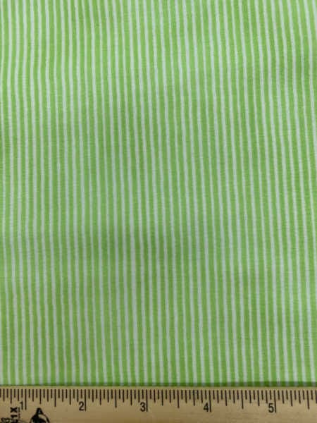 Stripe in Green and White Quilting Fabric by Sam McBratney from Guess How Much I Love You for Clothworks uk