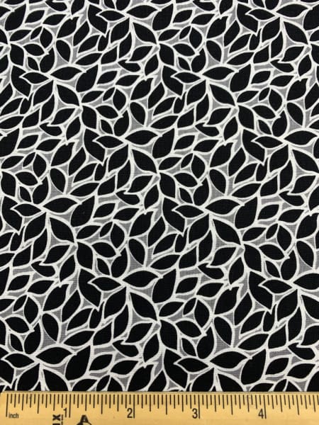 Leaves Grey Quilting Fabric by Color Pop Studio for Blank Quilting Corp