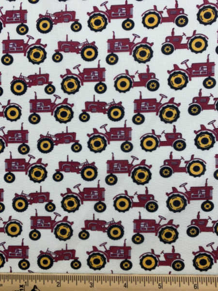 Red Tractor Quilting fabric from Quilter Barn Prints for Benartex UK