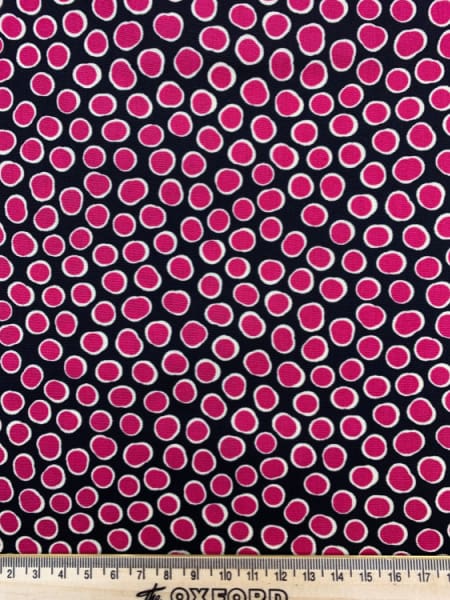 Fish Spot in Pink and Black Quilting Fabric from Reef by Beth Studley for Makower
