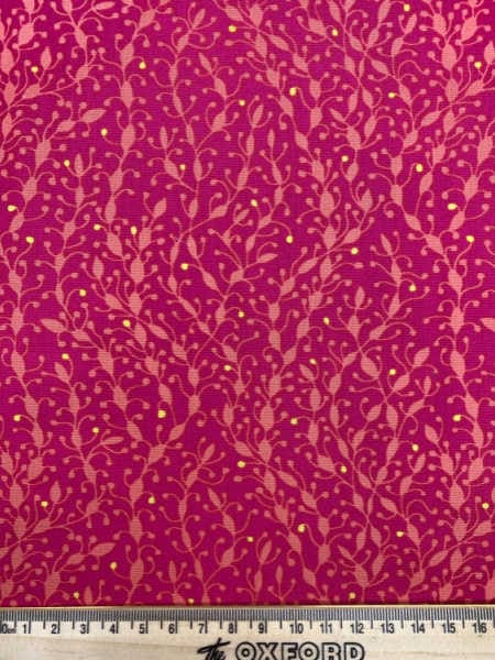 Reed Pods in Pink and Orange Quilting Fabric from Reef by Beth Studley for Makower uk