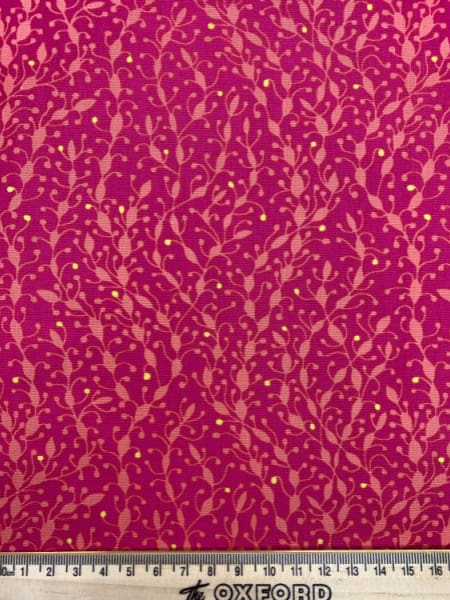 Reed Pods in Pink and Orange Quilting Fabric from Reef by Beth Studley for Makower