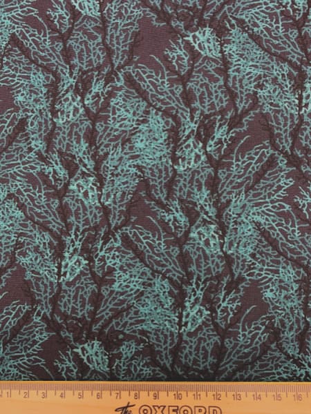 Seaweed in Black and Green Quilting Fabric from Reef by Beth Studley for Makower