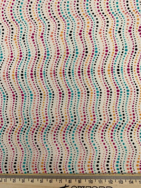 Wave Stripe in Cream Quilting Fabric from Reef by Beth Studley for Makower