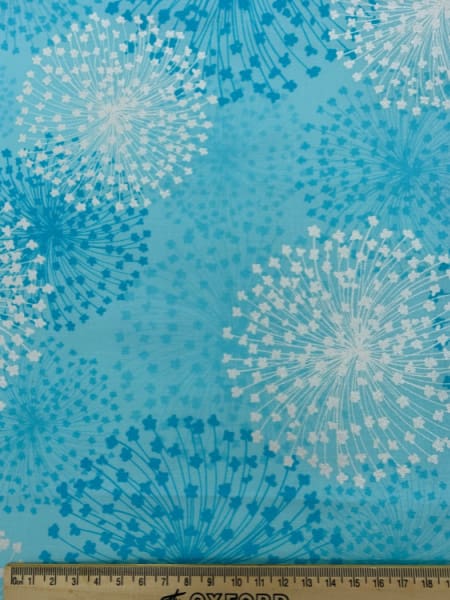 Shimmery Dandelion Aqua from Shimmer and Shine by Greta Lynn for Kanvas Studio Benartex