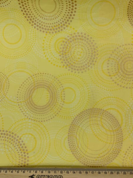 Shimmery Sprials Yellow quilting fabric from Kanvas Studios Benartex UK