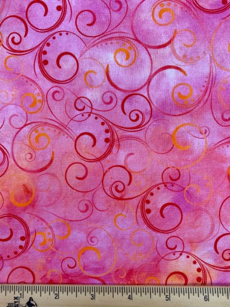 Swirling Splendor Pink Quilting Fabric from Blooming Beauty by Greta Lynn for Kanvas Studio Benartex UK