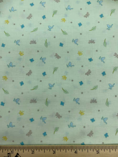Ditsy Print Green Cotton Quilting Fabric By Sam McBratney From Guess How Much I Love You For Clothworks uk