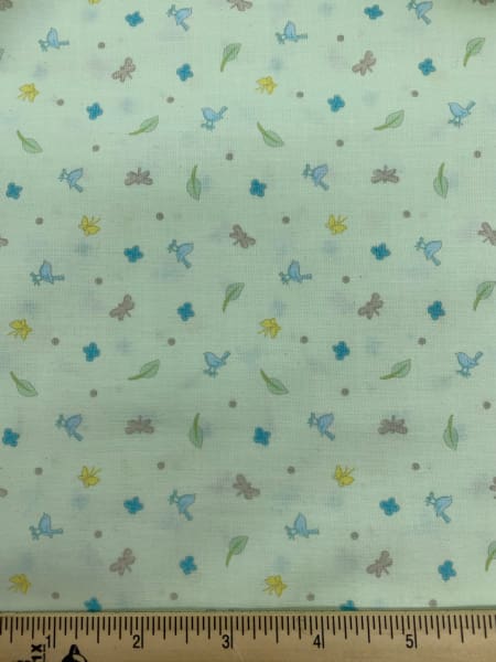 Ditsy Print Green Cotton Quilting Fabric By Sam McBratney From Guess How Much I Love You For Clothworks