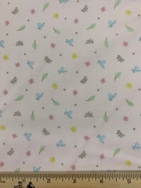 Ditsy Print Pink Cotton Quilting Fabric By Sam McBratney From Guess How Much I Love You For Clothworks