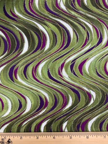 Breezy Wave Green Quilting Fabric from Pansy Noir by Greta Lynn for Kanvas Studio Benartex