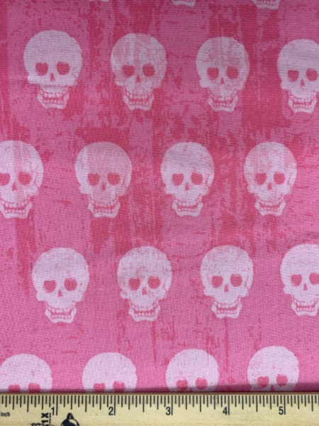 Skulls on Hot Pink Quilting Fabric from Geekly Chic by Riley Blake