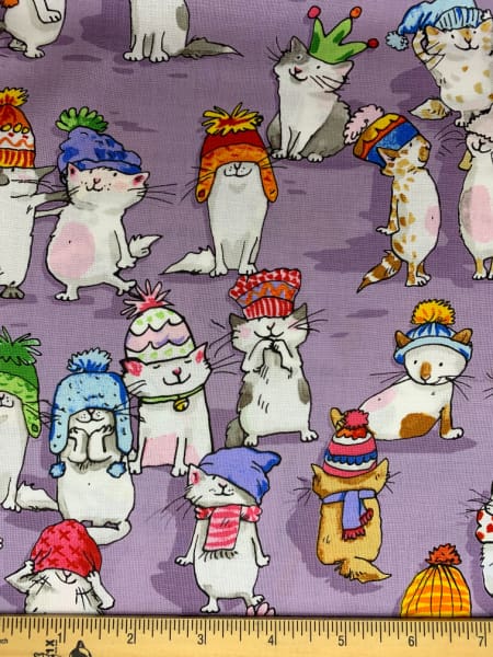 Cats in hats quilting fabric