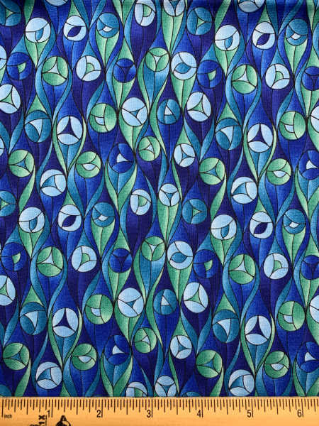 Buds in Blue Quilting Fabric from lewis and irene uk