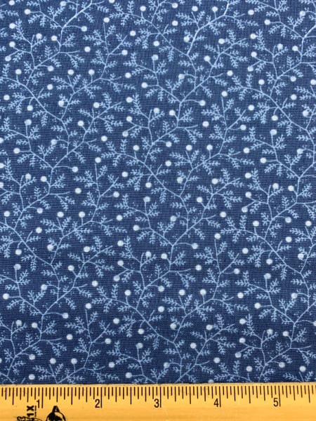 Berries and Bits Crystal Blue quilting fabric from Moda UK