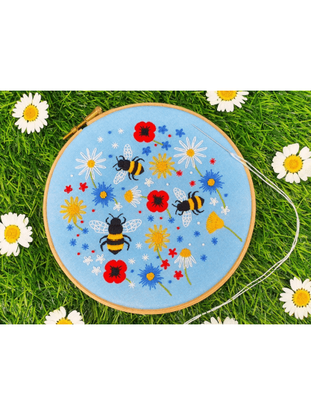 Bees And flowers Embroidery Pack From Oh Sew Bootiful UK