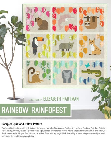 Rainbow Rainforest Quilt Pattern by Elizabeth Hartman UK