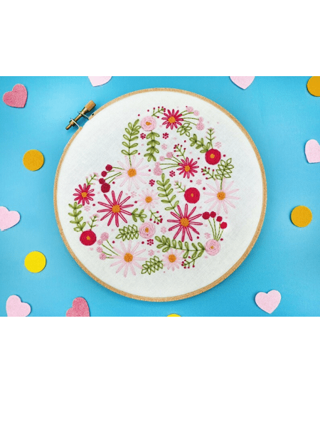 Floral Heart Embroidery Pack UK