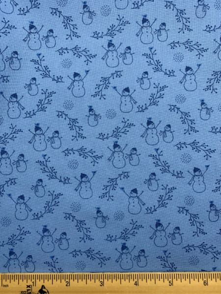 Frosty Friends French Blue quilting fabric from Moda UK