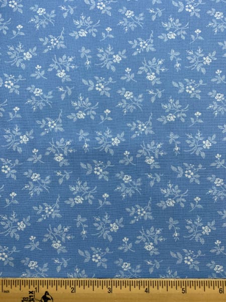 Winter rose french blue quilting fabric from Moda UK