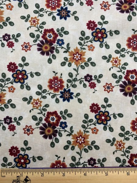 Hope Blooms Floral on Cream from Moda Patchwork material UK