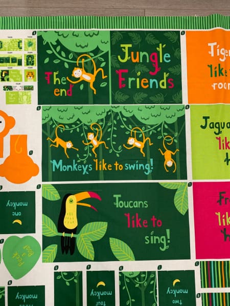 Jungle Paradise Fabric Book Panel UK