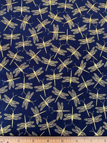 Dragonfly Serenade Navy quilting fabricby Greta Lynn for Kanvas Studio Benartex UK
