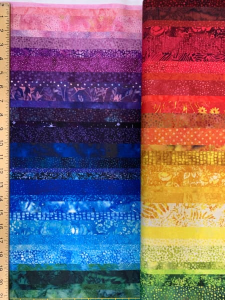 Waves Rainbow quilting fabric by Hoffman UK