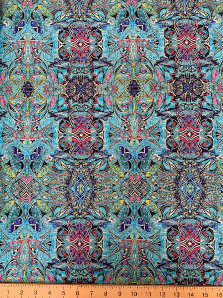 Concertina Blue-Multi Quilting Fabric By Paula Nadelstern