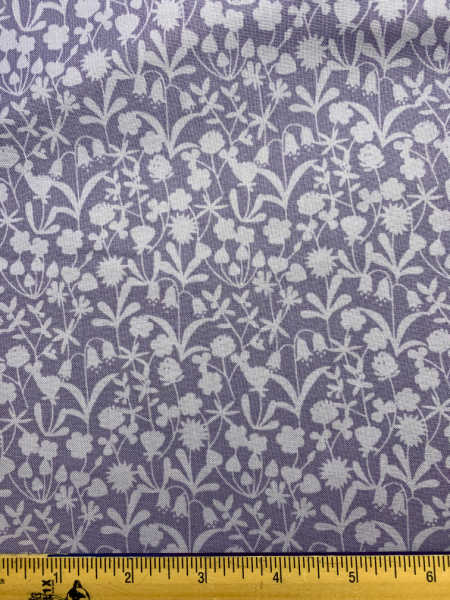 silhouette in Lavender quilting fabric from Bluebell Woods by Lewis and Irene UK
