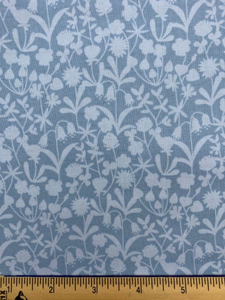 Nighttime floral silhouette quilting fabric from Bluebell Wood by Lewis and Irene UK