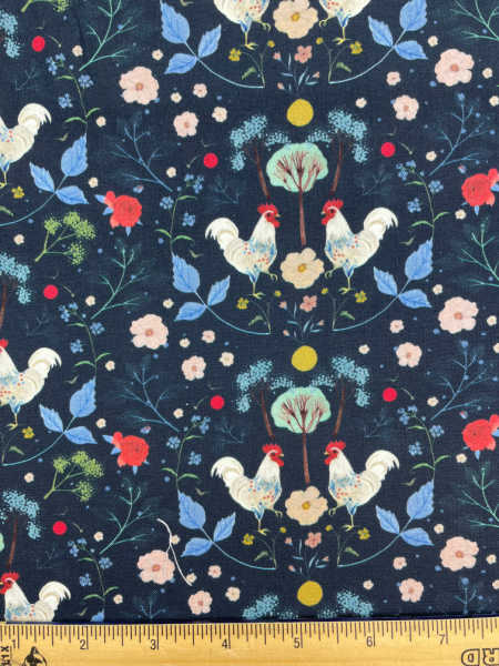 Country Roosters by Rachel Grant for Timeless Treasures UK