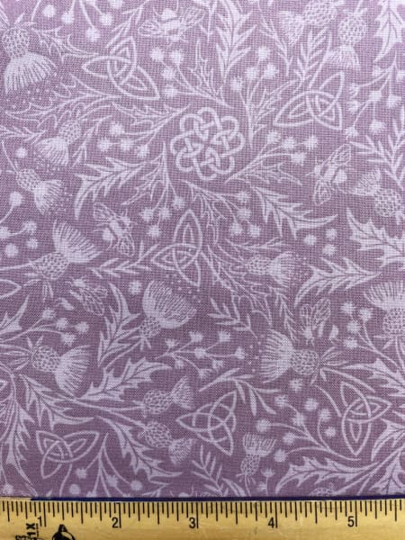 Mono Thistle Lavender quilting fabric from Lewis and Irene UK