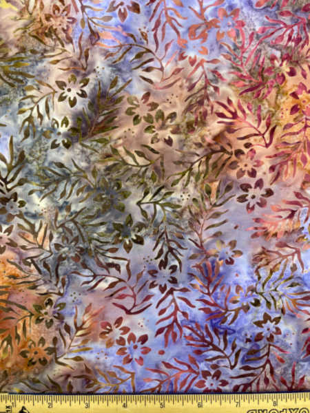Creaky Leaves Harmony Tonga Batik quilting fabric from Timeless Treasures UK