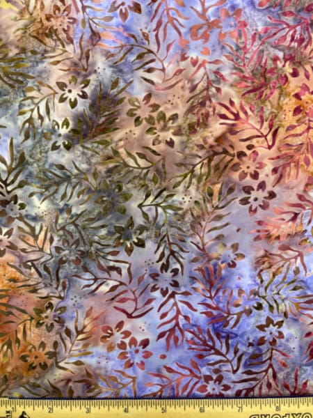 Creaky Leaves Harmony Tonga Batik quilting fabric from Timeless Treasures UK