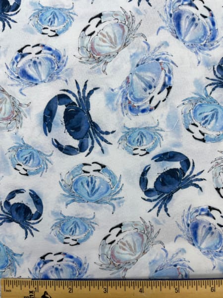 Crabs from the Ocean Blue collection by Thomas Little for Timeless Treasures UK
