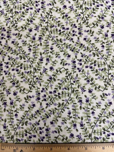 Creeping Thyme In Cream Quilting Fabric from Wild Iris by Holly Taylor for Moda UK