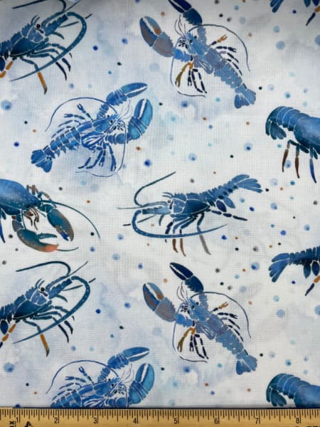 Lobsters from the Ocean Blue collection by Thomas Little for Timeless Treasures UK
