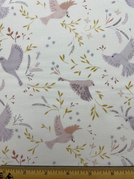 Meadow Call on Cream quilting fabric by Cassandra Connolly from her Meadowside collection by Lewis and Irene UK