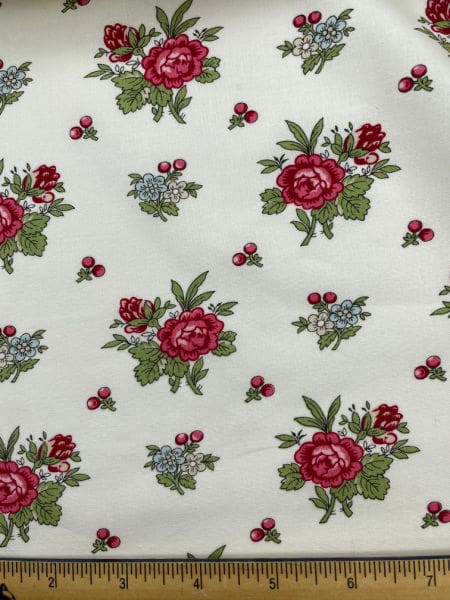 Heavenly Fleurs Snow Quilting Fabric from I believe in angels by Bunny Hill Designs for Moda UK