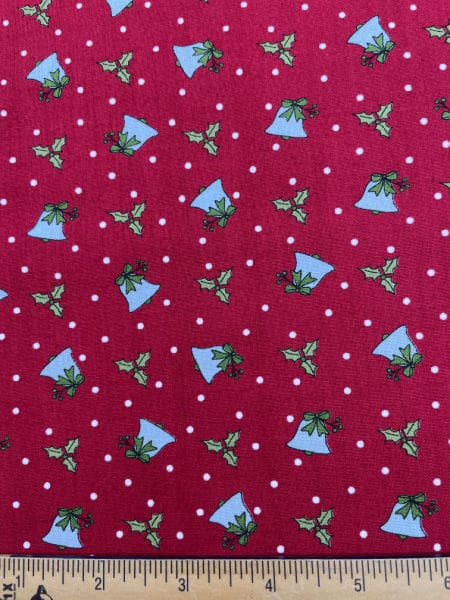Holly Bells Cardinal Quilting Fabric from I believe in Angels from Bunny Hill Designs for Moda UK